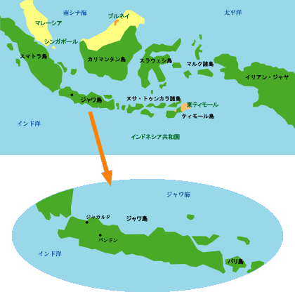 ジャワ島バントン地図